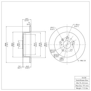 Lexus RX400h Brake Rotor (1) - Rear - R1 Concepts - Plain - `04-`09